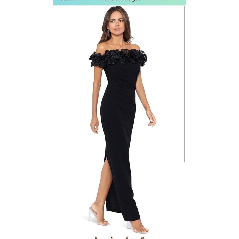 Xscape Black Off-Shoulder Ruffle Maxi Dress - Picture 3 of 9